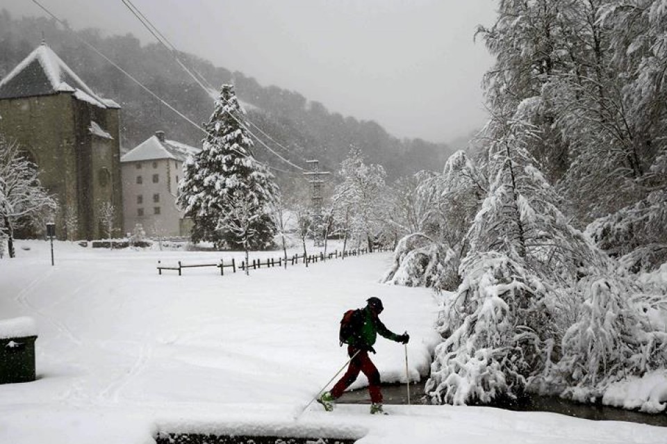 Elur denboralea, Nafarroan. Argazkia: EFE