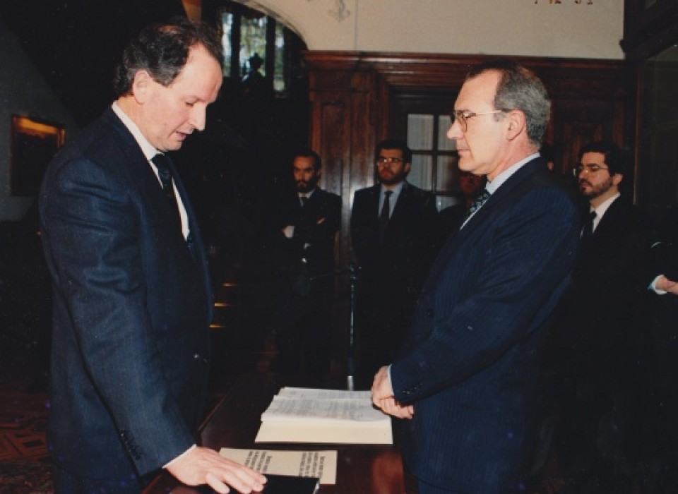 Ajuria Enean. Herrizaingo sailburuaren kargu hartzea, 1991ko otsailaren 7an