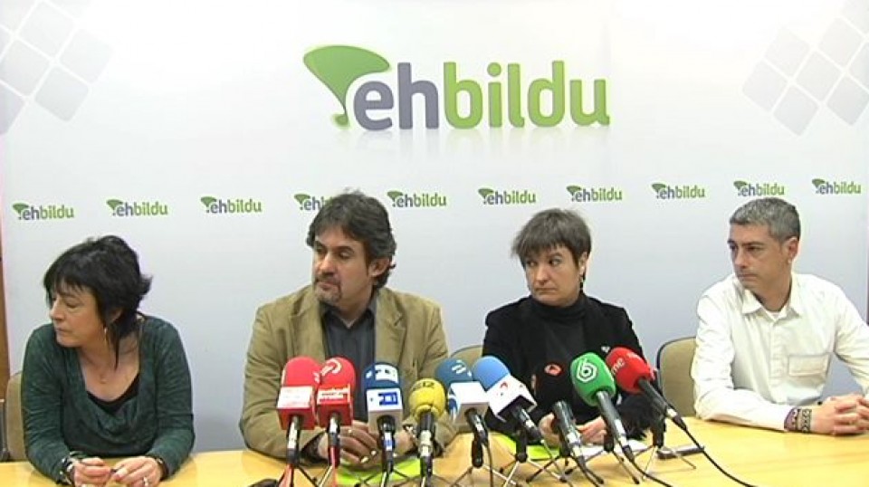 Representantes de EH Bildu, hoy. Foto:EITB