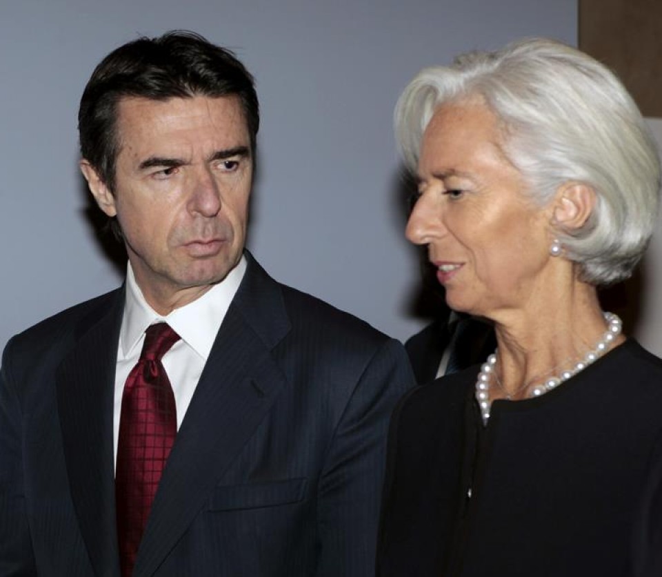 El ministro Soria con la presidenta del FMI, Christine Lagarde.