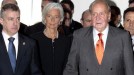 Espainiako erregea, Christine Lagarde eta Iñigo Urkullu lehendakariarekin. EFE title=