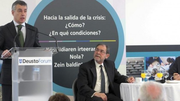 El lehendakari  Iñigo Urkullu durante su intervención en la Universidad de Deusto.