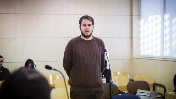 Pablo Hasel durante el juicio en la Audiencia Nacional. Foto de archivo: EFE