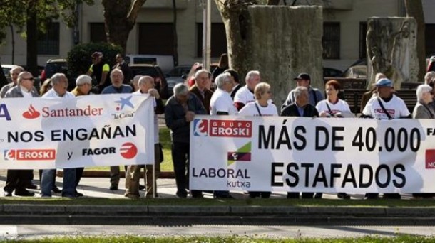 La protesta llevada a cabo en Bilbao. EFE