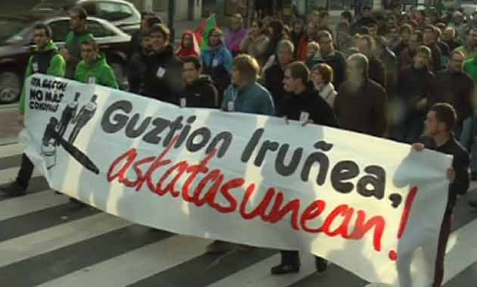 Iruñean egin duten manifestazioa. Argazkia: EiTB