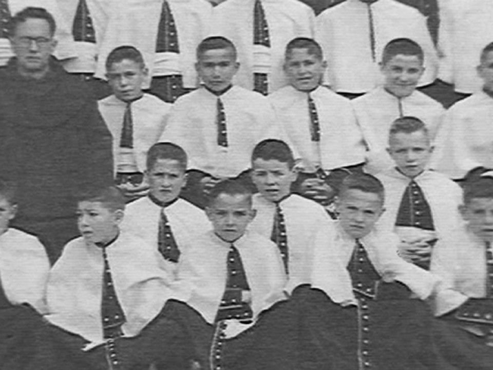 Xabier Amuriza Zornotzako karmeldarren ikastetxean, 1952