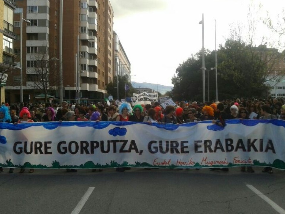Manifestación a favor del aborto en Pamplona. Foto: EiTB