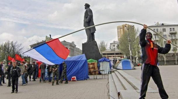 Manifestación prorrusa en Donetsk.