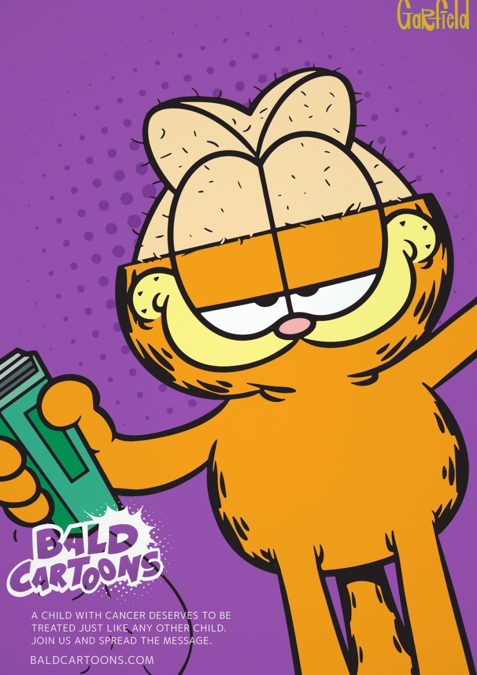 Garfield calvo. Foto: Bald Cartoons