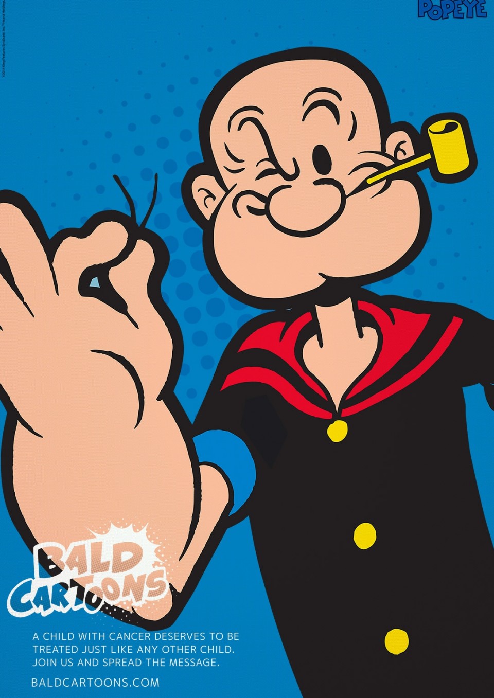 Popeye calvo. Foto: Bald Cartoons