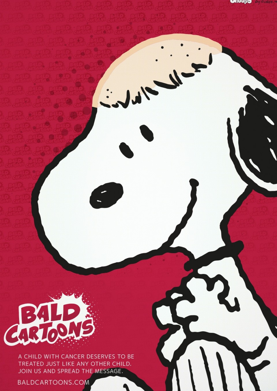 Snoopy calvo. Foto: Bald Cartoons