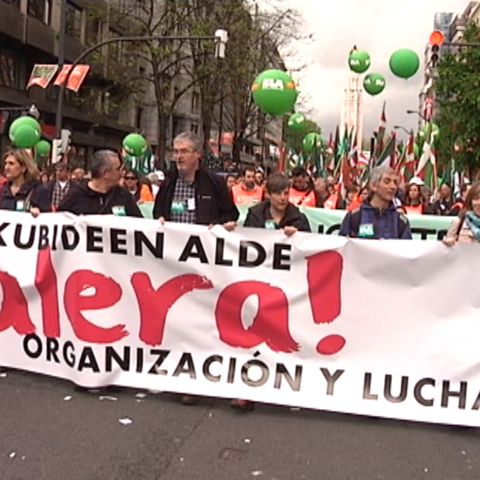Manifestación del sindicato ELA en Bilbao.