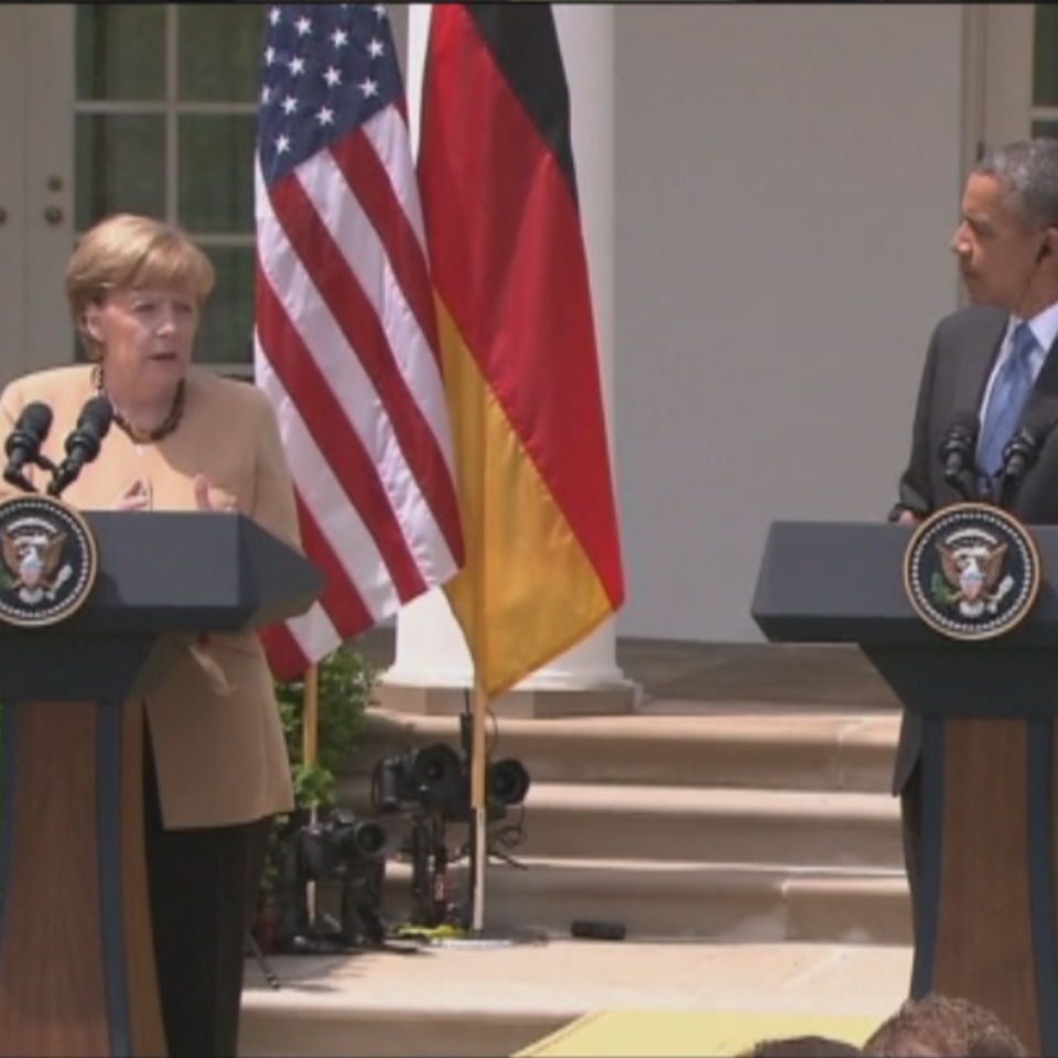 Barack Obama eta Angela Merkel