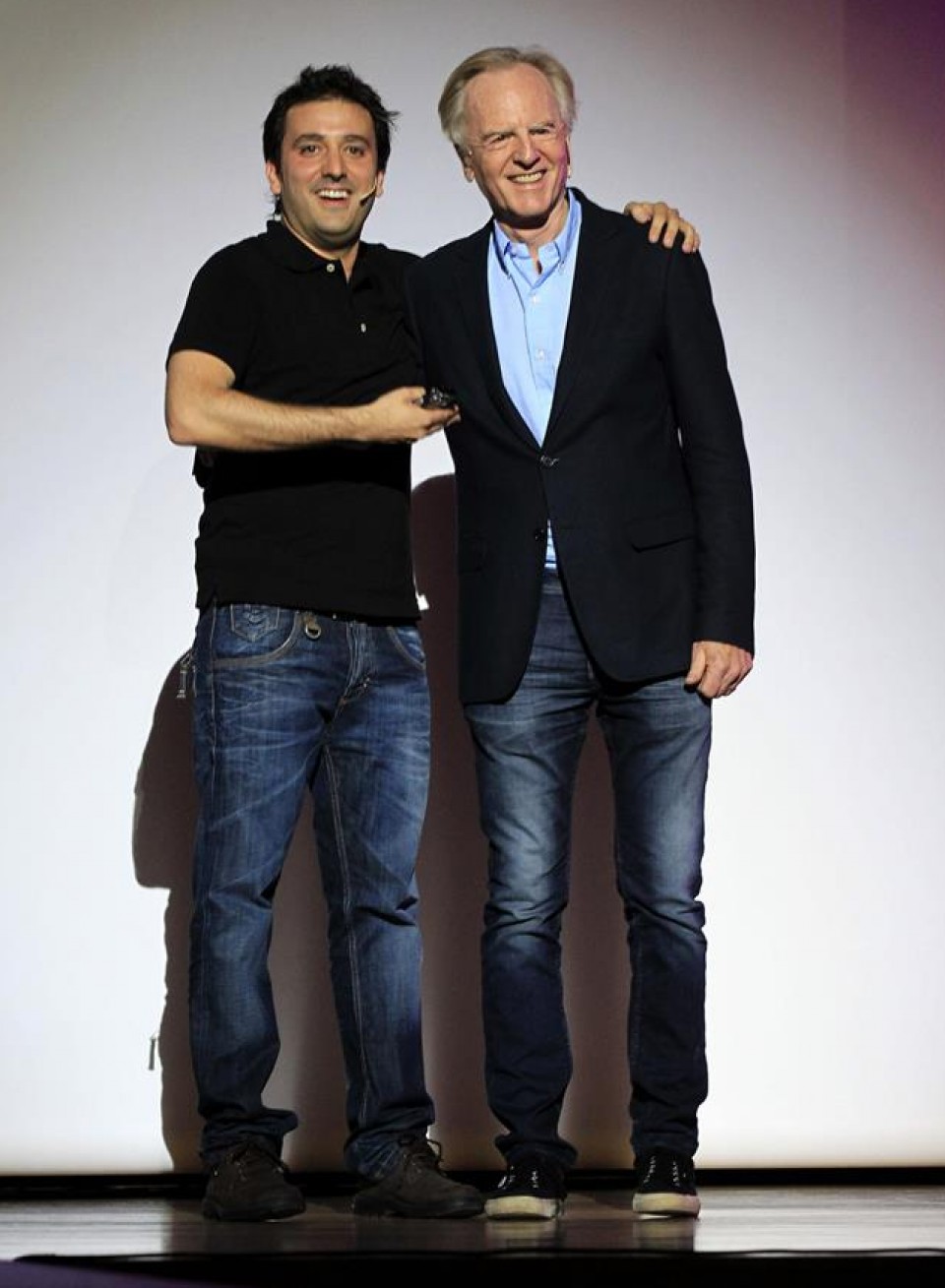 Xabier Uribe-Etxebarria fundador y CEO de Sherpa junto a John Sculley exconsejero delegado de Apple. Foto: EFE