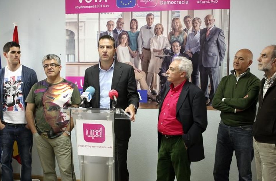 El portavoz de UPyD en Euskadi, Gorka Maneiro, en el acto de inicio de campaña electoral. Foto: EFE