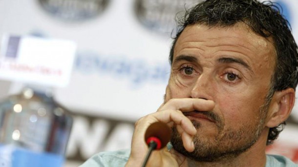 Luis Enrique, en la rueda de prensa ofrecida. Foto: EFE