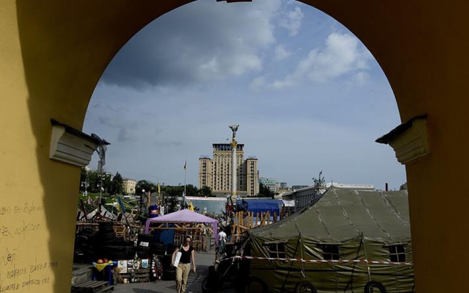 Vista general de la plaza de la Independencia de Kiev. EFE