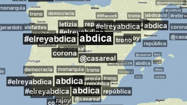 Mapa de las tendencias de Twitter en España. TrendsMaps