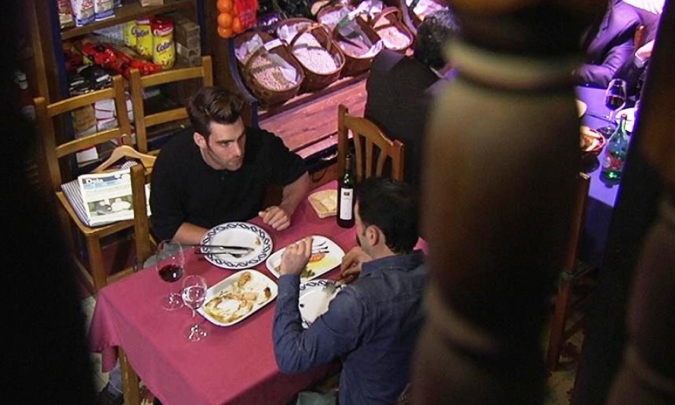 Jon Kortajarena y Iñaki Lopez comiendo