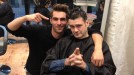 Iñaki Lopez con Jon Kortajarena en la peluquería