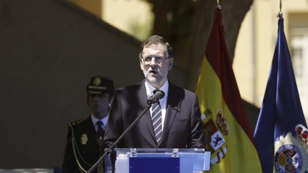 Mariano Rajoy, durante el acto de homenaje a los policías asesinados en actos de terrorismo. Efe.