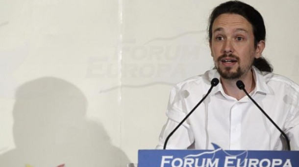 El líder de Podemos, Pablo Iglesias, en el desayuno informativo de este lunes. EFE