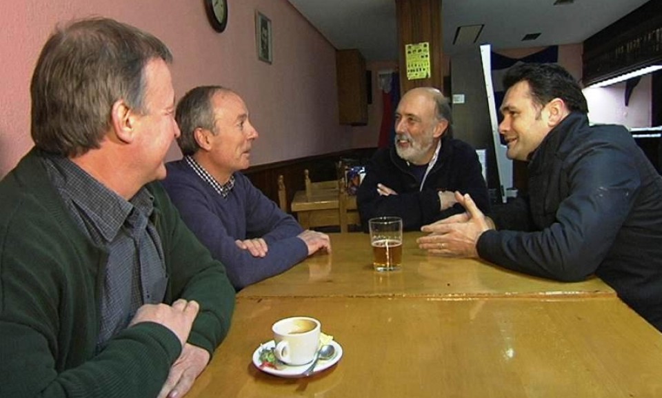 Paco Etxebarria eta Iñaki Lopez forensearen lagunekin