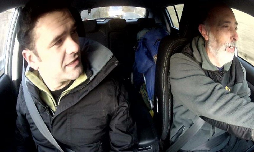 Paco Etxebarria eta Iñaki Lopez kotxean