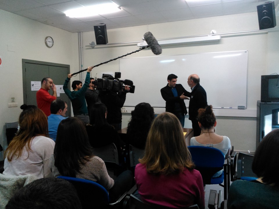 Paco Etxebarria eta Iñaki Lopez unibertsitatean