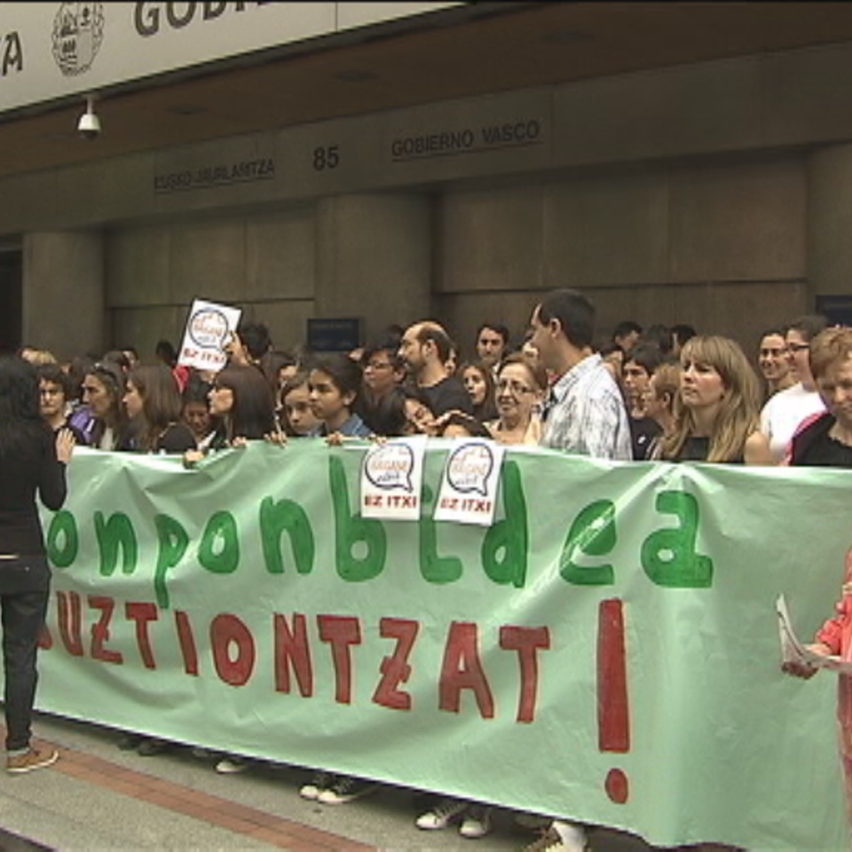 Protesta contra el cierre de Ibaigane. Foto: EiTB