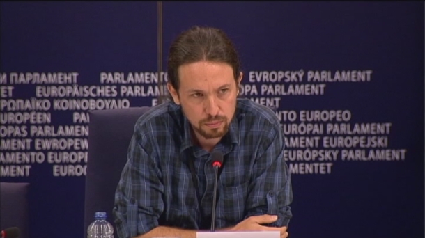 Pablo Iglesias en el Parlamento Europeo.