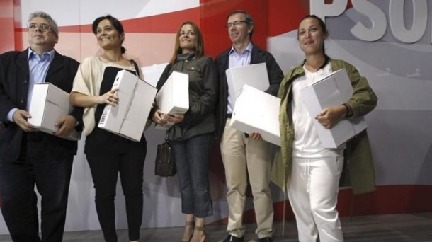 El equipo de Eduardo Madina en Ferraz. Foto: EFE