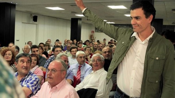 Pedro Sánchez, uno de los candidatos a liderar el PSOE, en Bilbao. Foto: EFE