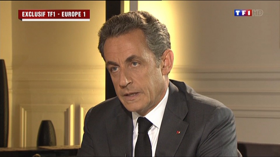 Nicolas Sarkozy durante la entrevista realizada en la Televisión de Francia.
