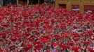 El color rojo toma Pamplona. Foto: EiTB