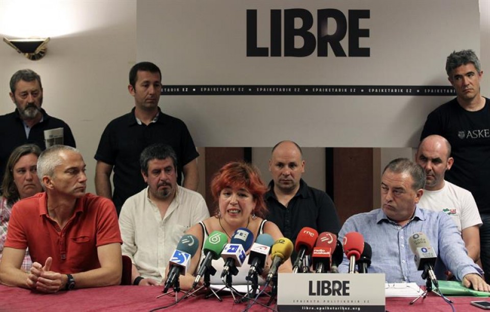 Algunos de los condenados, en la rueda de prensa de hoy. Foto: Efe