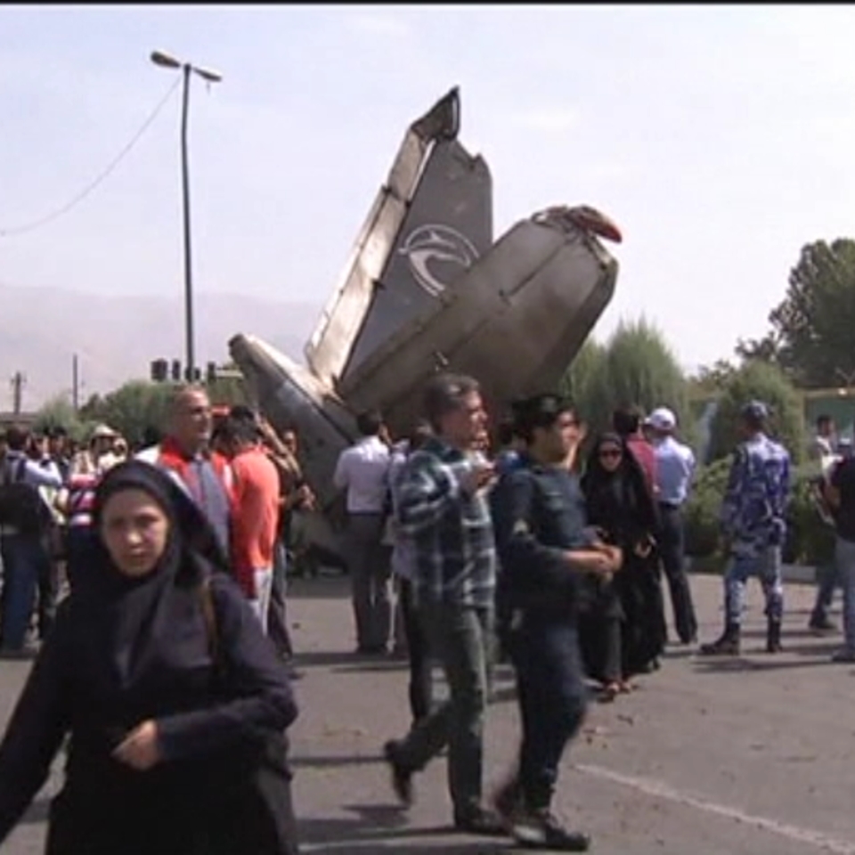 Imagen del avión siniestrado en Teherán