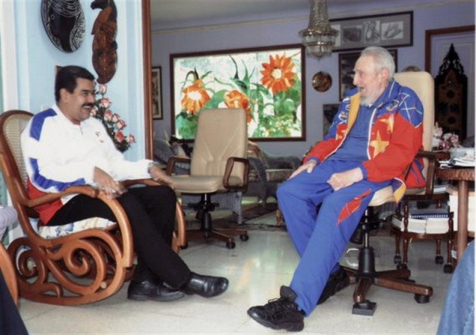 Maduro eta Castro, azken horrek Habanan duen etxean.