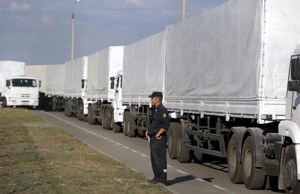 Un convoy ruso entra en Ucrania. EFE