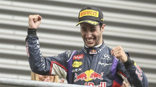 Ricciardo, nagusi Spako zirkuituan. Argazkia: EFE