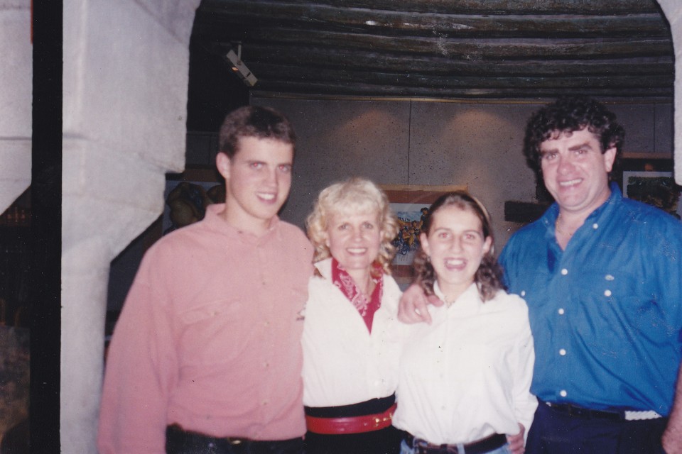 Xabi semea, Jeanne emaztea, Maia alaba eta Pampi. San Frantzisko