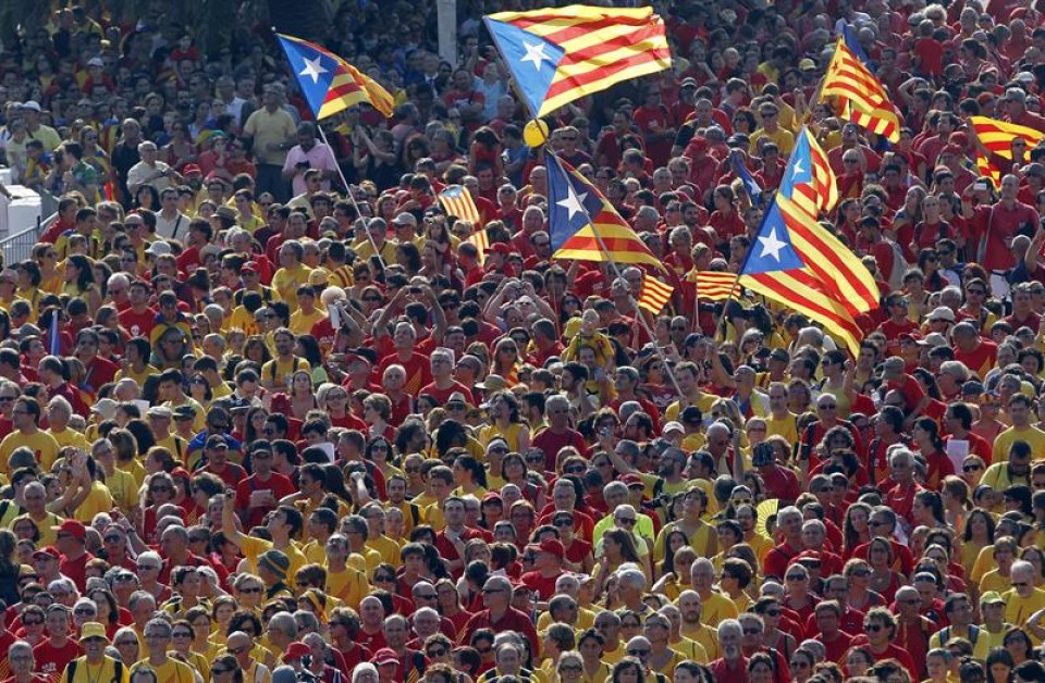 1.800.000 personas participaron en la movilización por la independencia, ayer, en Barcelona. EFE