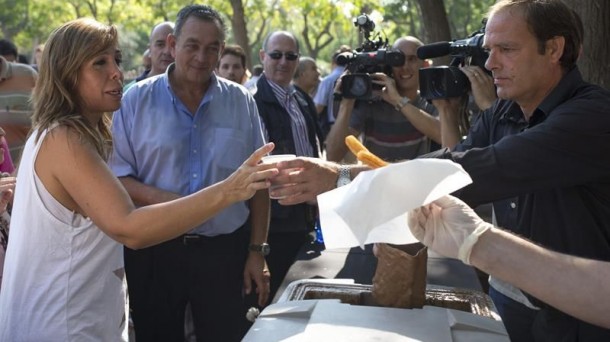 La líder del PPC, Alicia Sánchez-Camacho, en Tarragona. Foto: EFE