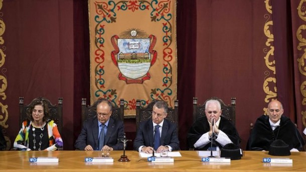 El lehendakari, Iñigo Urkullu, en la apertura del curso académico en la Universidad de Deusto. EFE