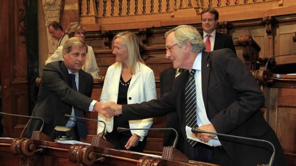 El alcalde de Barcelona, Xavier Trías, durante el pleno del Ayuntamiento de Barcelona. Foto: EFE