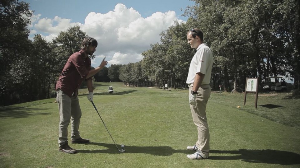 Mikel Losada, en el campo de golf de Urturi.