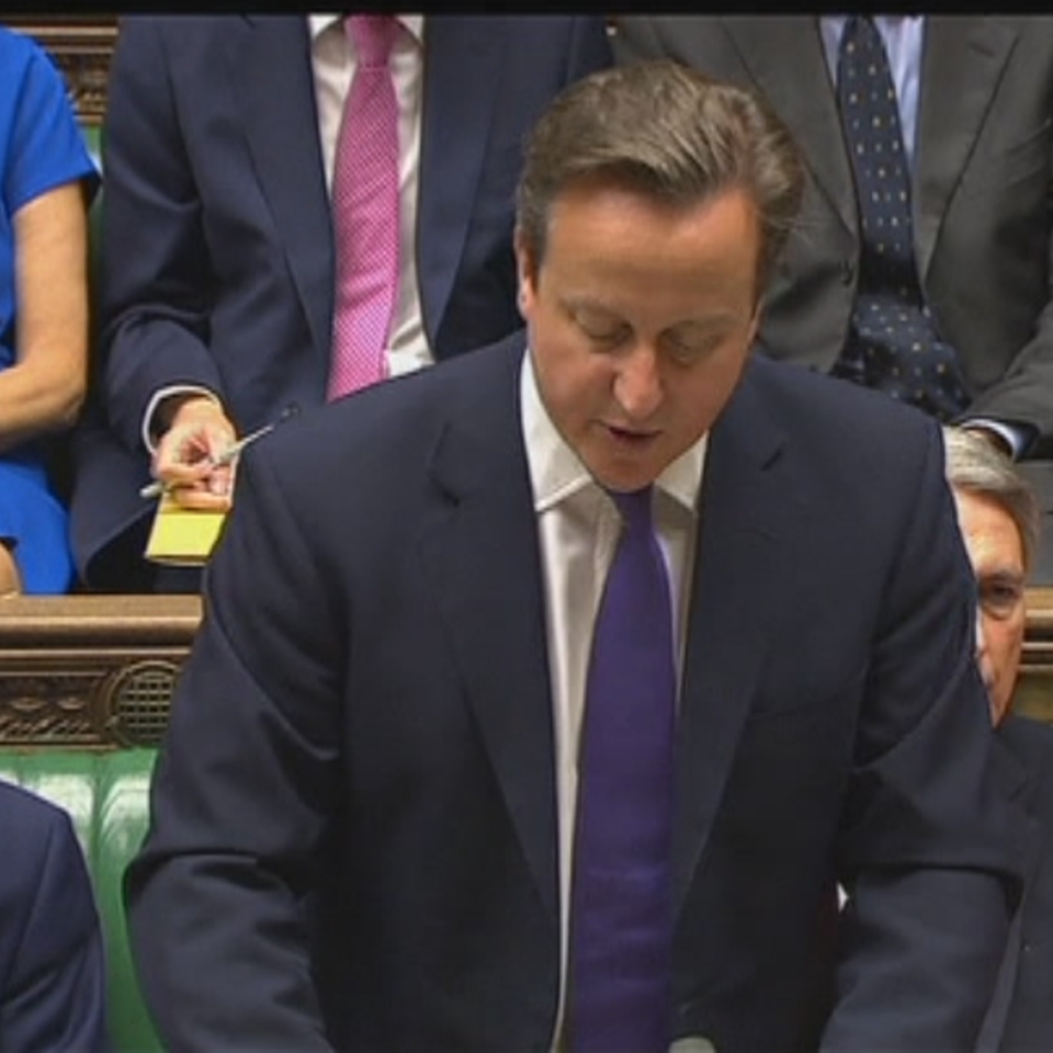 David Cameron durante el pleno celebrado en el Parlamento del Reino Unido.