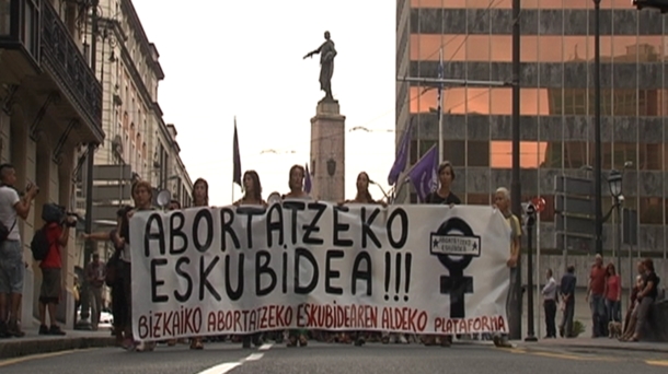 Una manifestación a favor del aborto libre en Bilbao. EiTB