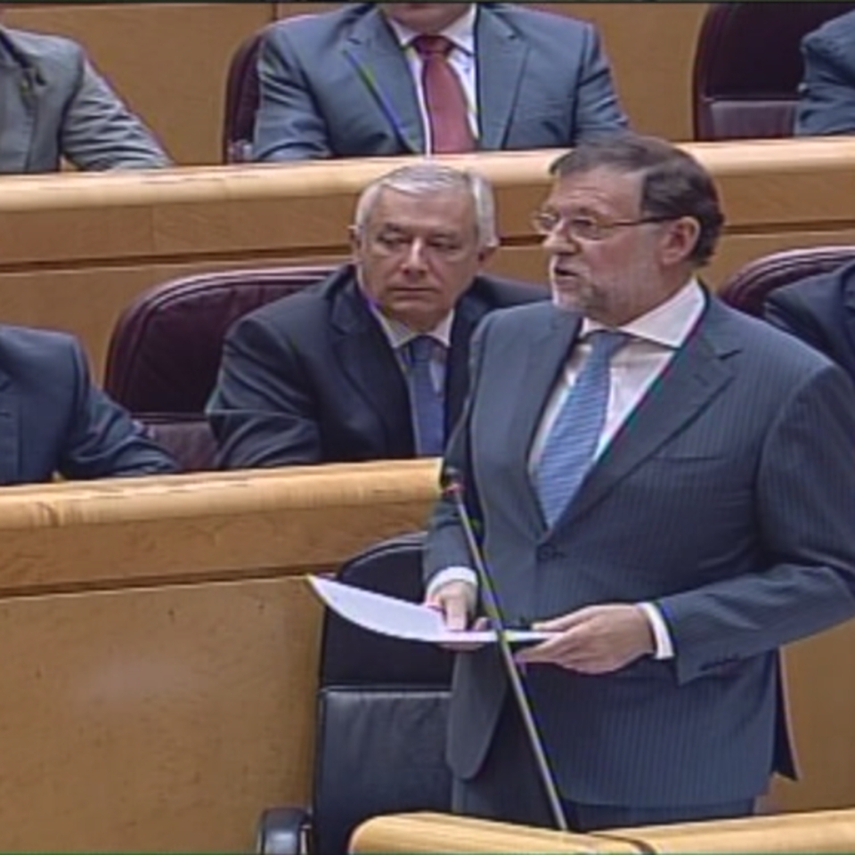 El presidente del Gobierno, Mariano Rajoy, en el Senado. Foto: EFE