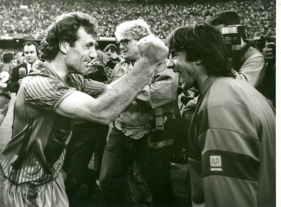 Jose Mari, Hristo Stoickovekin, garaipena ospatzen (Bartzelona, 1992)